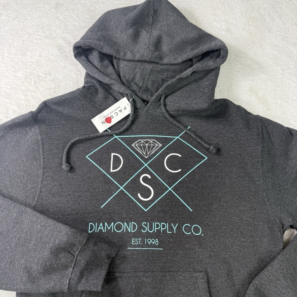 Diamond Supply Co. Hoodie Mens Medium Gray Logo NWT